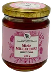 A 250 g jar of wildflower honey